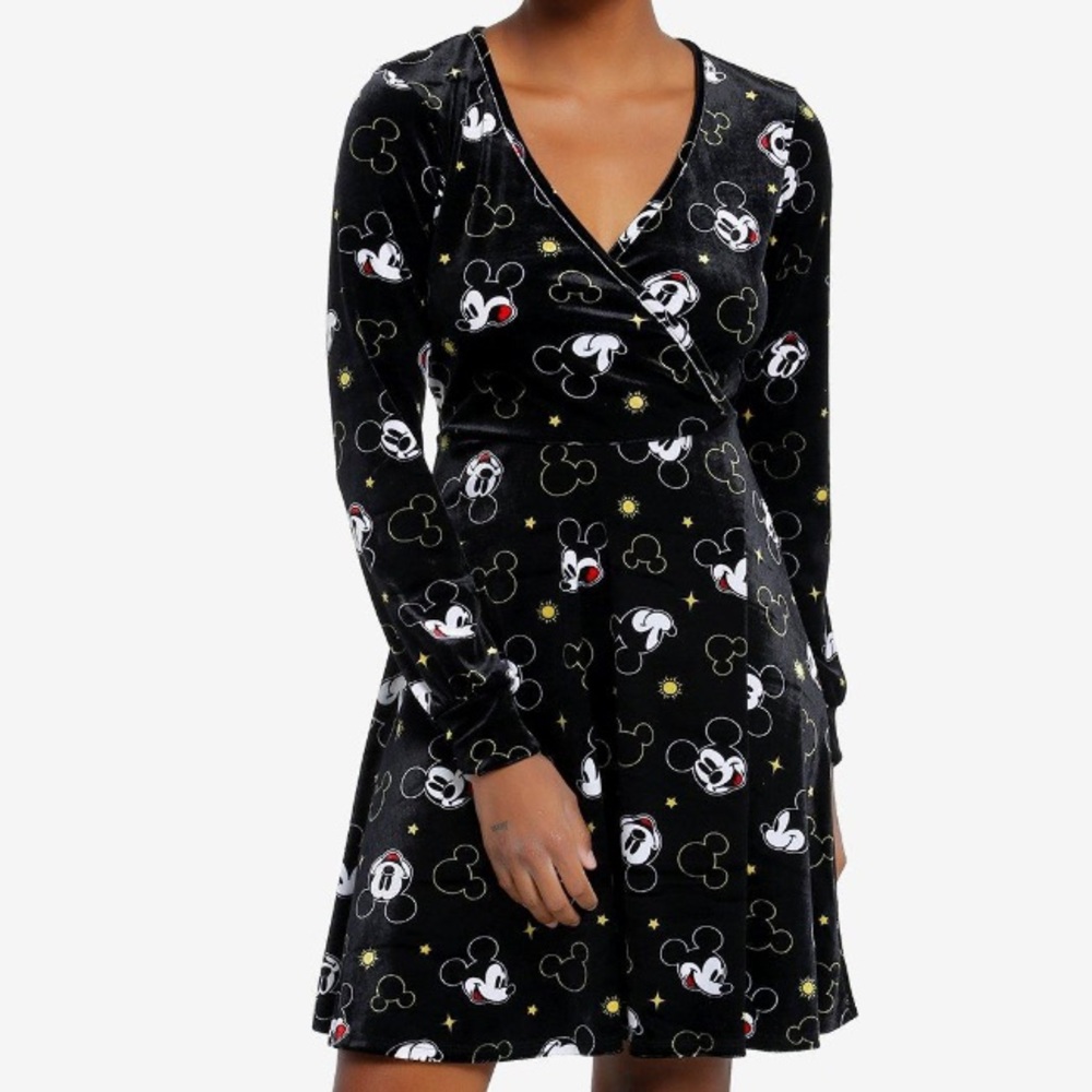Disney Mickey Mouse Icons Velvet Dress Hot Topic‎